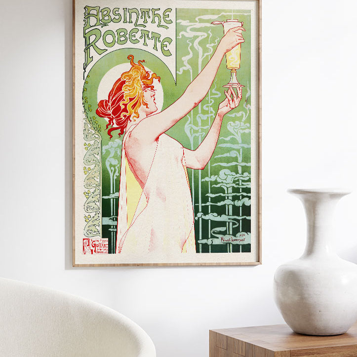 Vintage Absinthe Robette poster Privat Livemont’s artwork