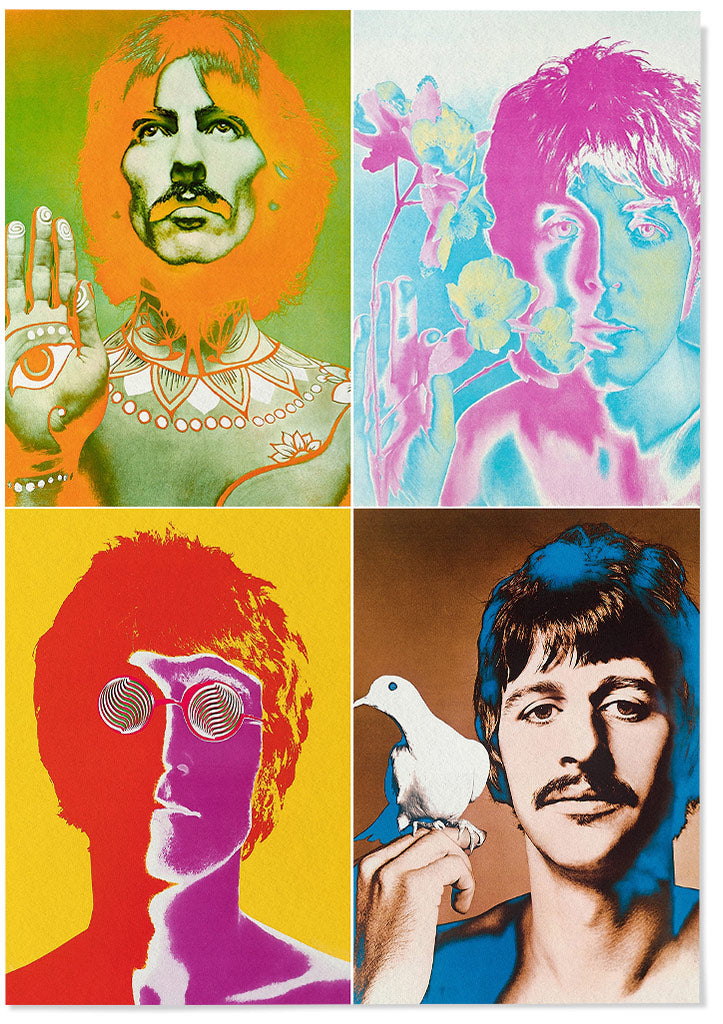 The Beatles Colourful Portrait Art Poster – Posterist