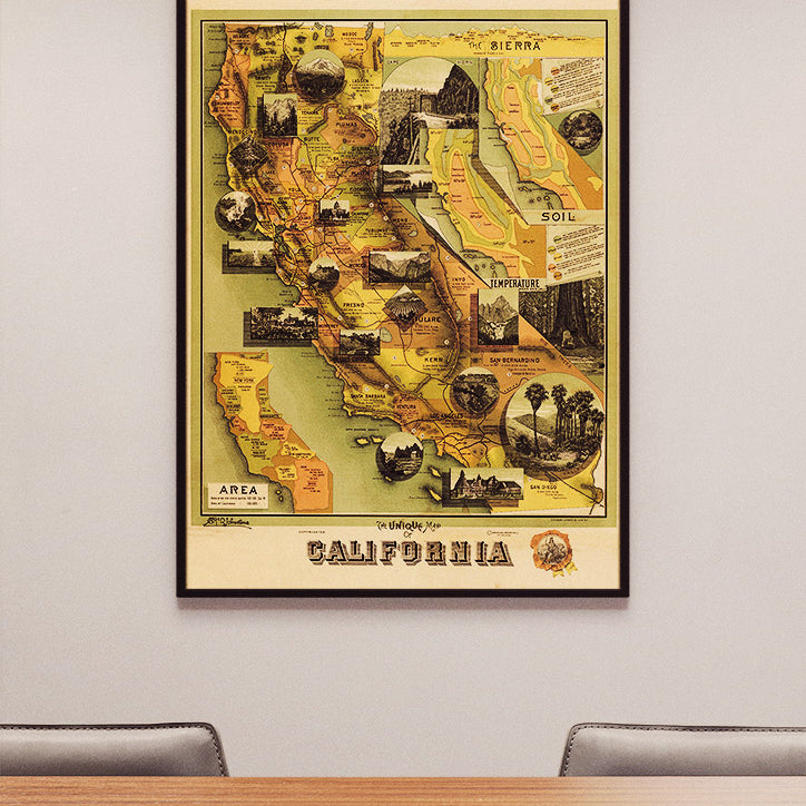 The Unique Map Of California