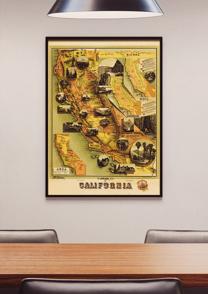 The Unique Map Of California