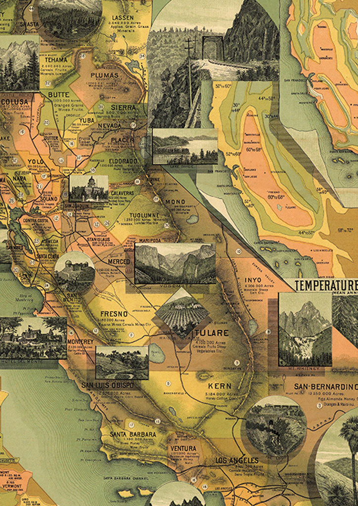 The Unique Map Of California