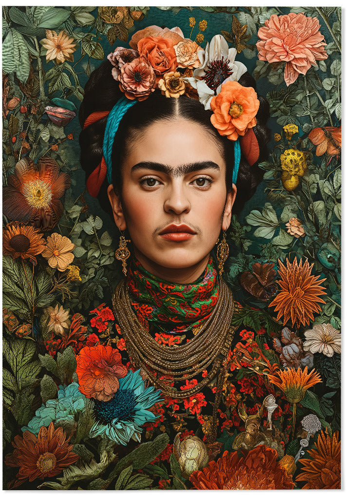 Frida Kahlo Colourful Portrait