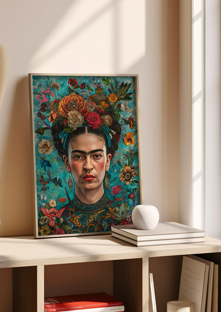 Frida Kahlo Portrait with Flowers