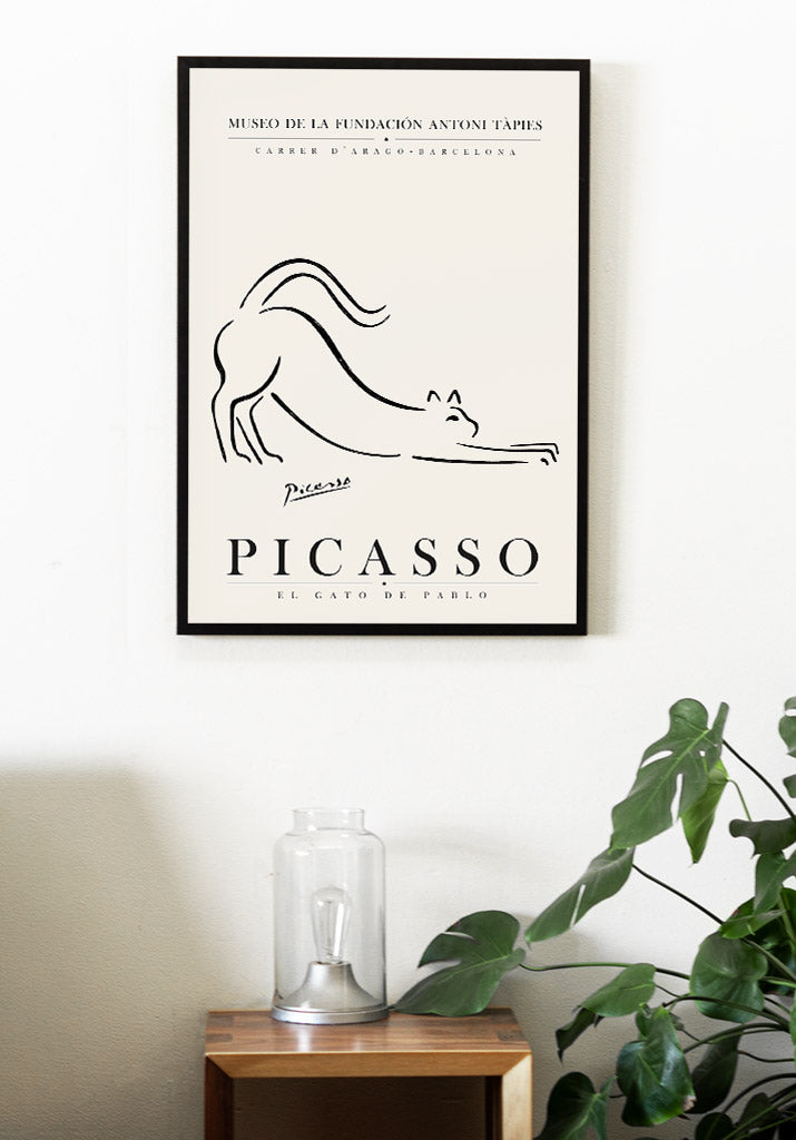 Picasso 'The Cat' Line Drawing Art Poster