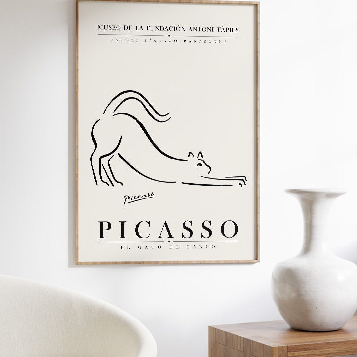 Picasso 'The Cat' Line Drawing Art Poster