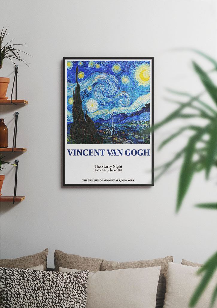 Vincent van Gogh Starry Night Art Print, Exhibition Poster