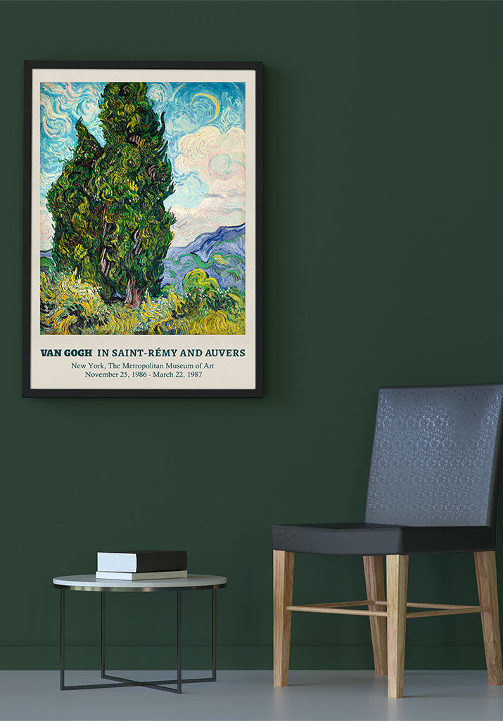 Vincent van Gogh Art Poster - Two Cypresses