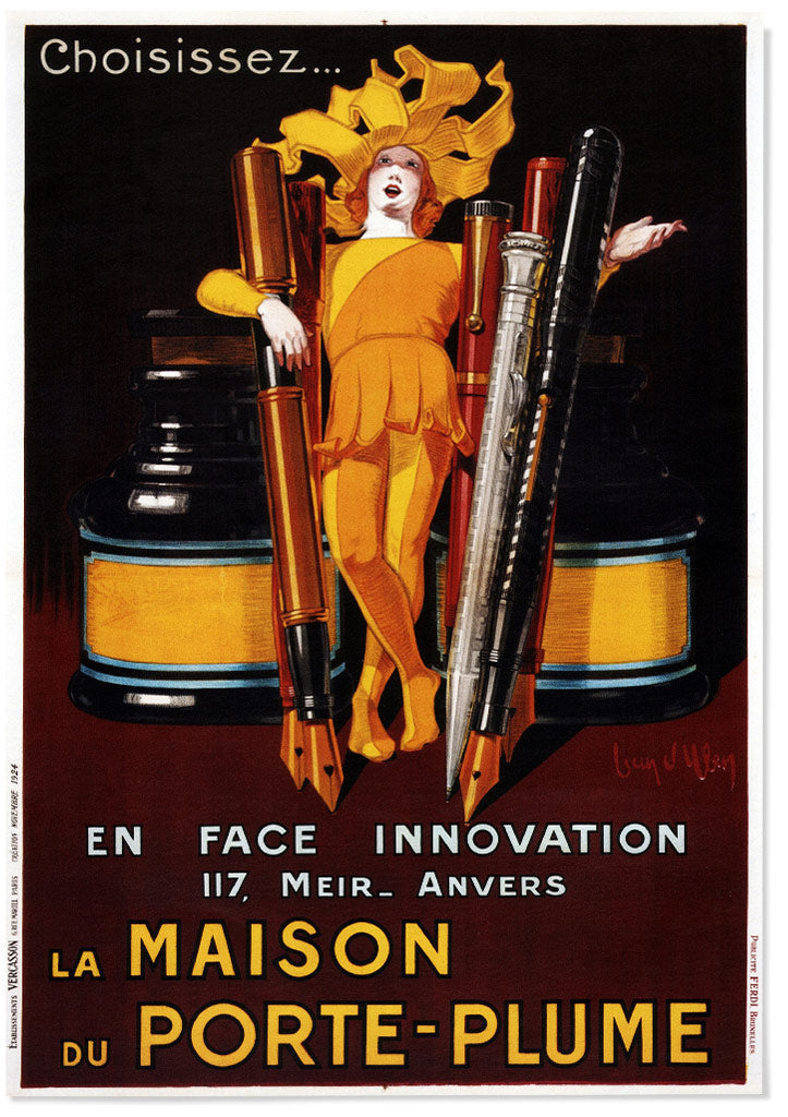 Affiche Vintage Pub Waterman Romn-POSTER 50x70cm - Porte-plume