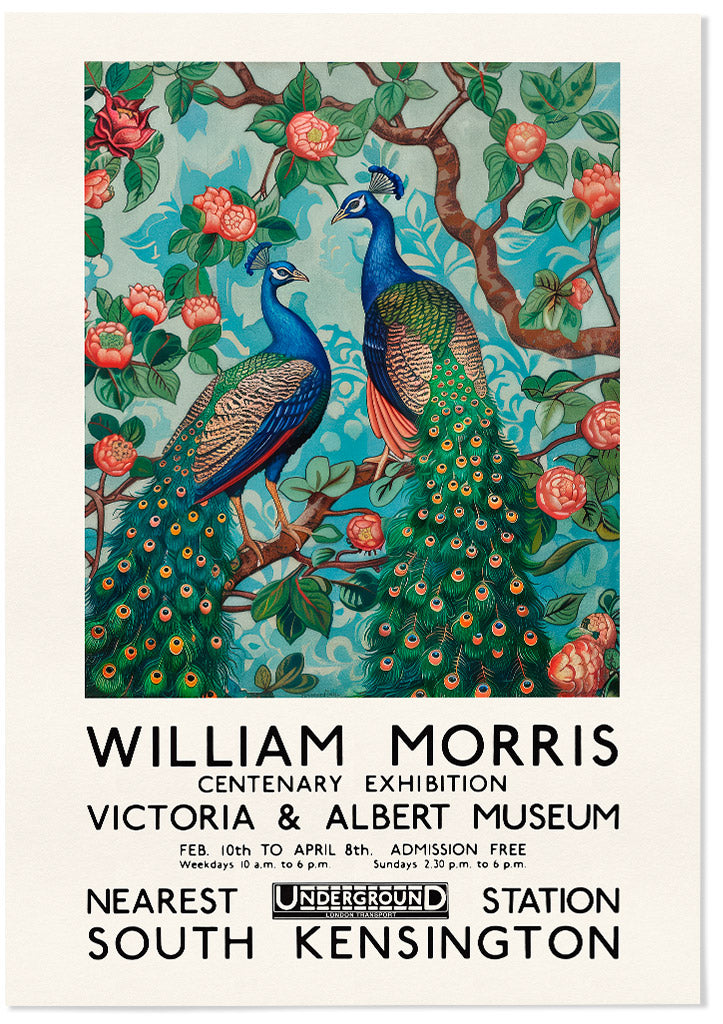 William Morris V&A Exhibition Poster - Peafowl