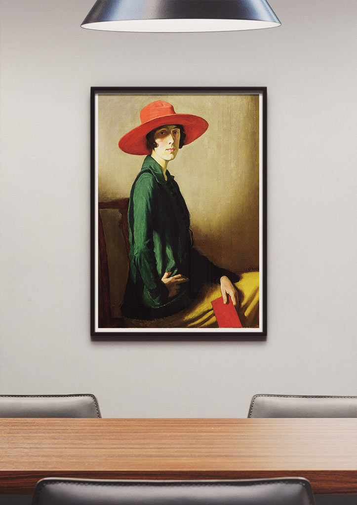 William Strang Art Print - Lady with a Red Hat