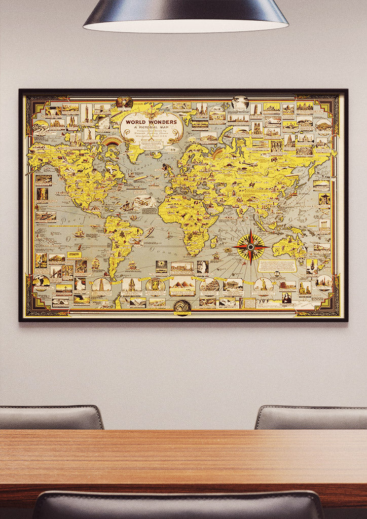 Wonders of the World Pictorial Map