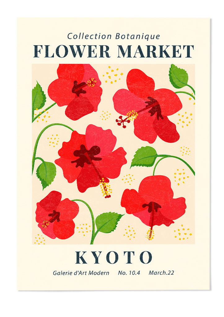 Flower Market Kyoto Poster