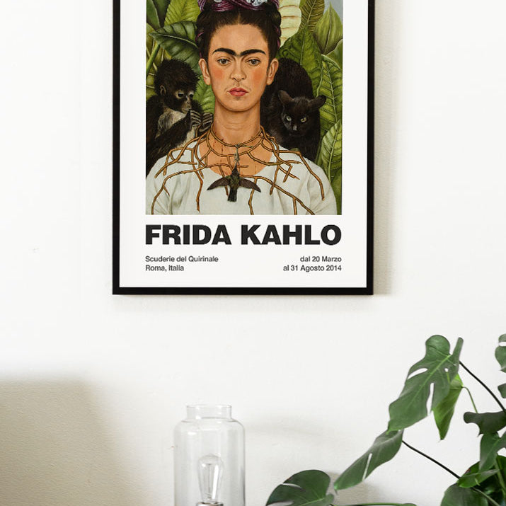 Frida Kahlo Print - Self Portrait with Thorn Necklace