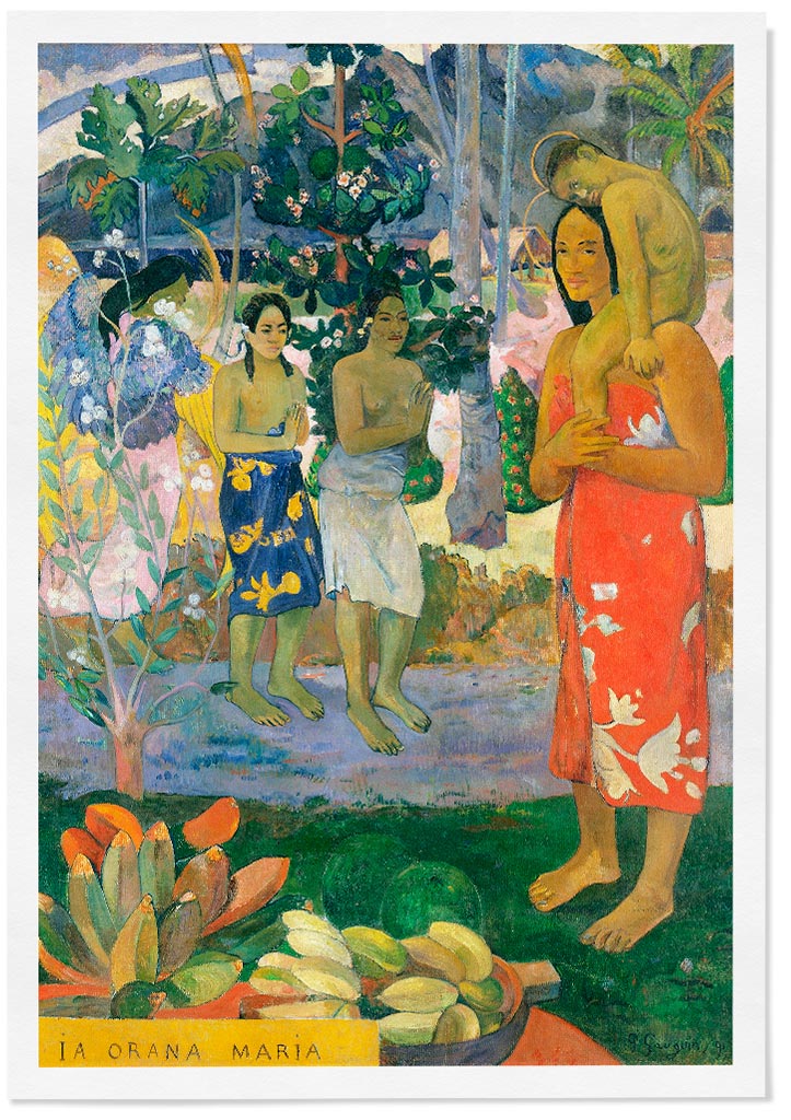 This stunning art print features Paul Gauguin's iconic painting Hail Mary.
