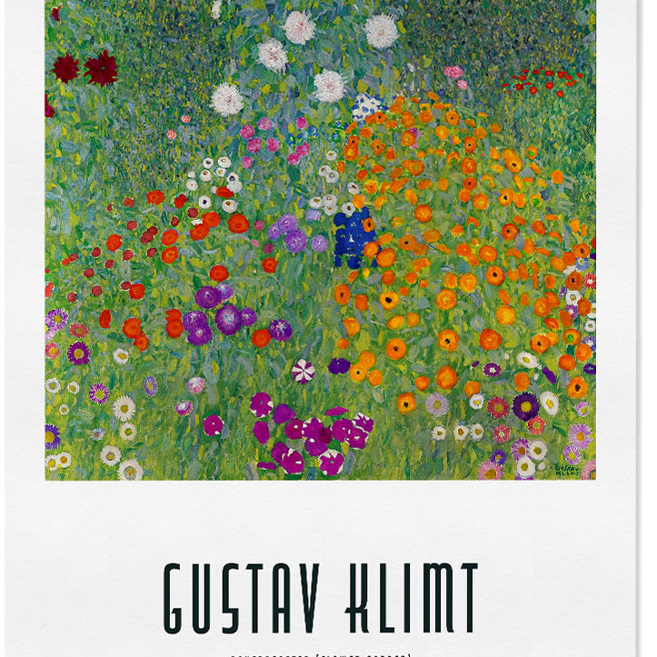 Gustav Klimt art poster showing his painting 'Bauerngarten' from 1907.