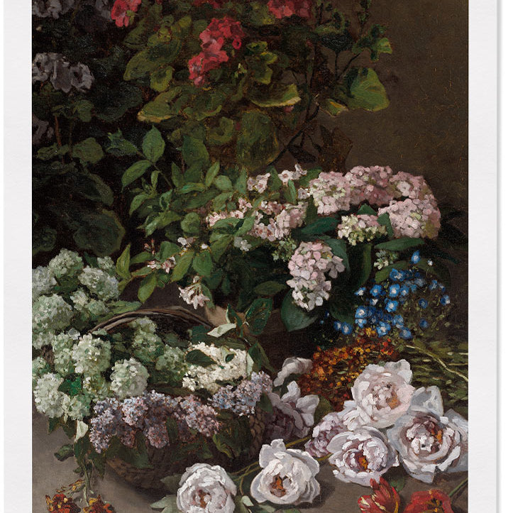 A beautiful Monet art poster, featuring his still life painting 'Spring Flowers'.