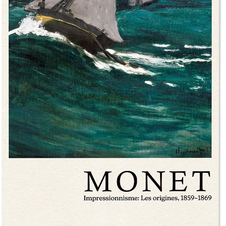 Claude Monet exhibition poster showing his painting 'The Green Wave'.