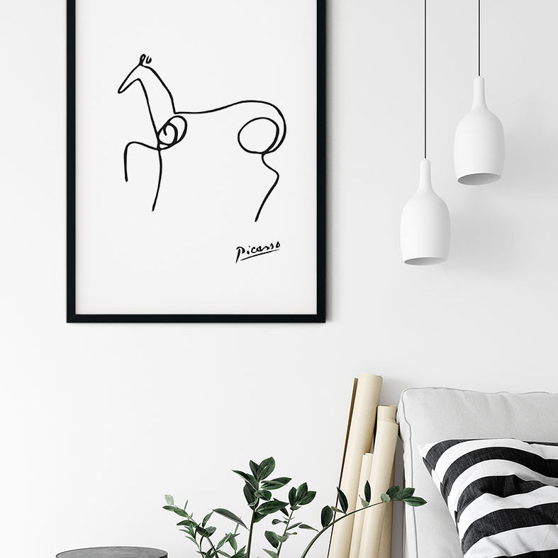 Picasso Line Drawing - Horse