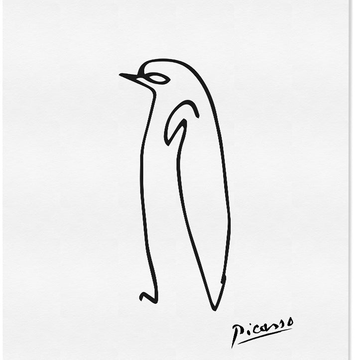 Picasso Line Drawing Print - Penguin