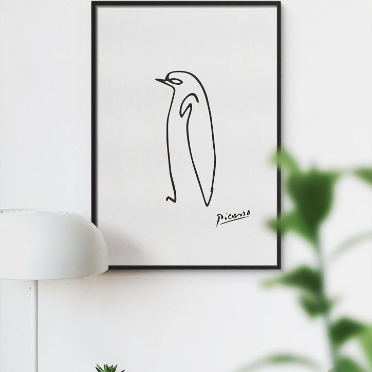 Picasso Line Drawing Print - Penguin