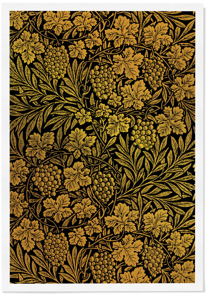 William Morris Golden Floral Art Poster