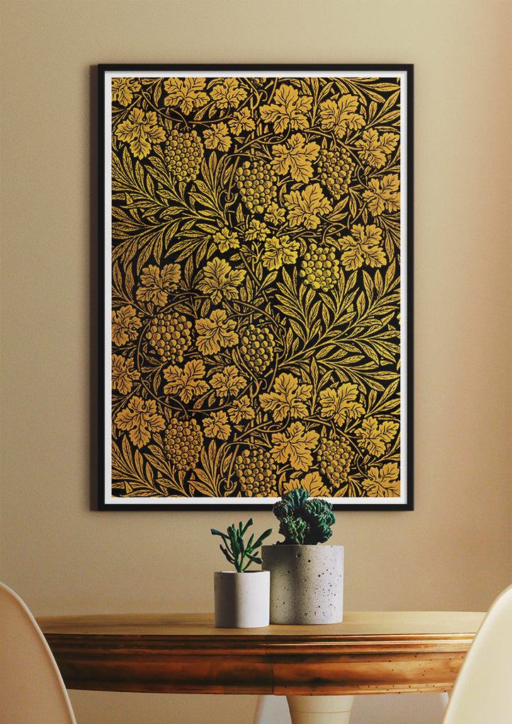 William Morris Golden Floral Art Poster