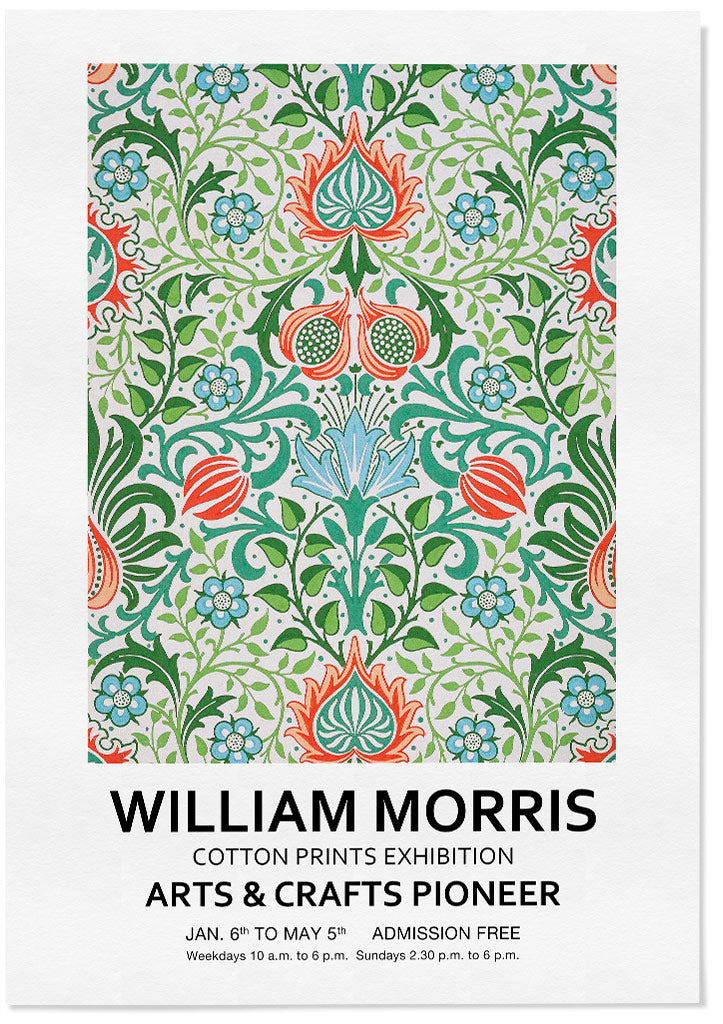 William Morris Print with Persian Floral Motif