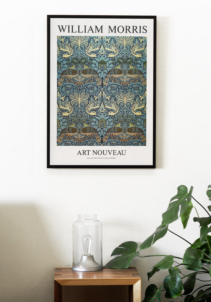 Peacock and Dragon Art Poster by William Morris