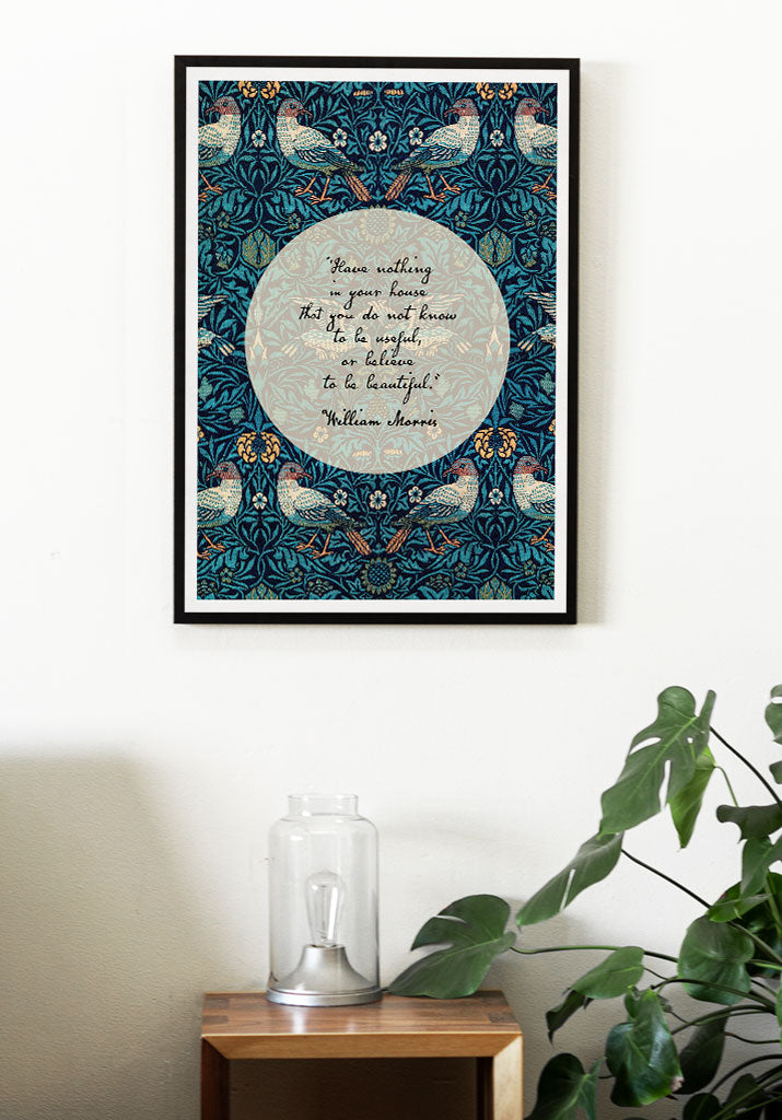 William Morris Inspirational Quote Poster - Birds