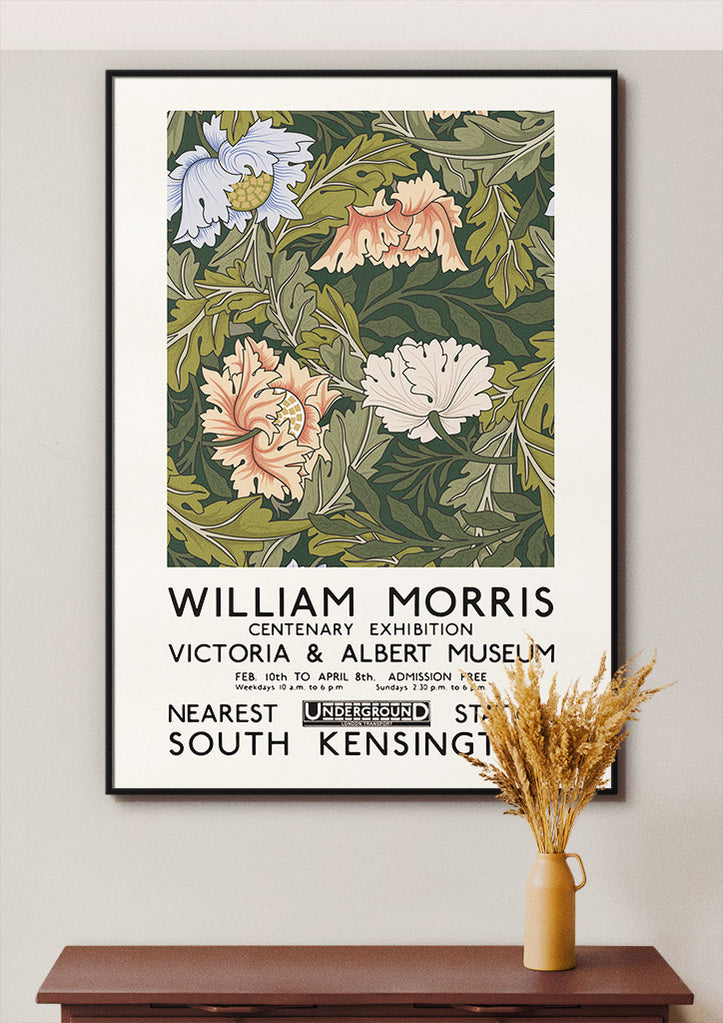 William Morris - Green Floral Exhibition Poster