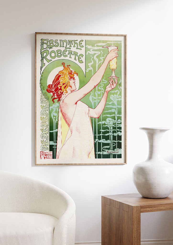 Vintage Absinthe Robette poster Privat Livemont’s artwork