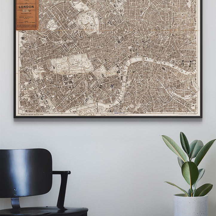 Vintage London Map - Bacon's Portable Map