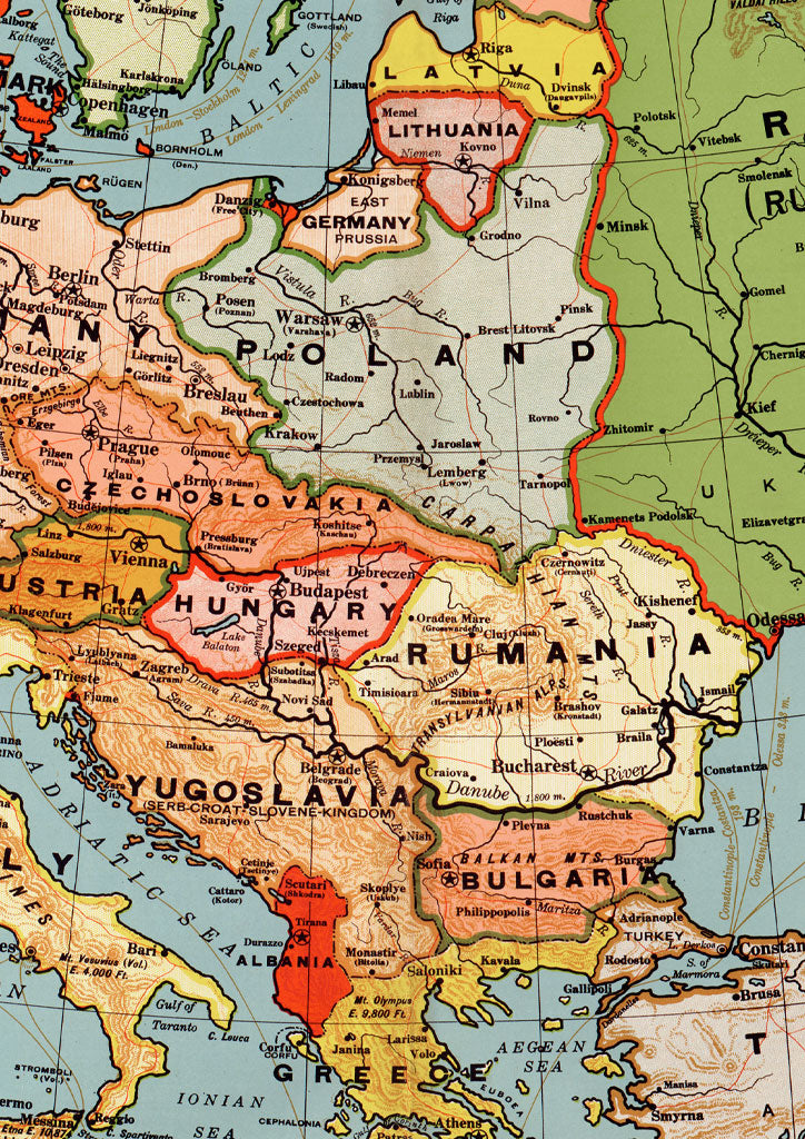 Bacon's Standard Map of Europe 1922