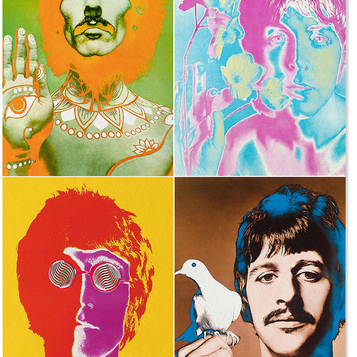 Beatles Psycedelyc Portrait Poster
