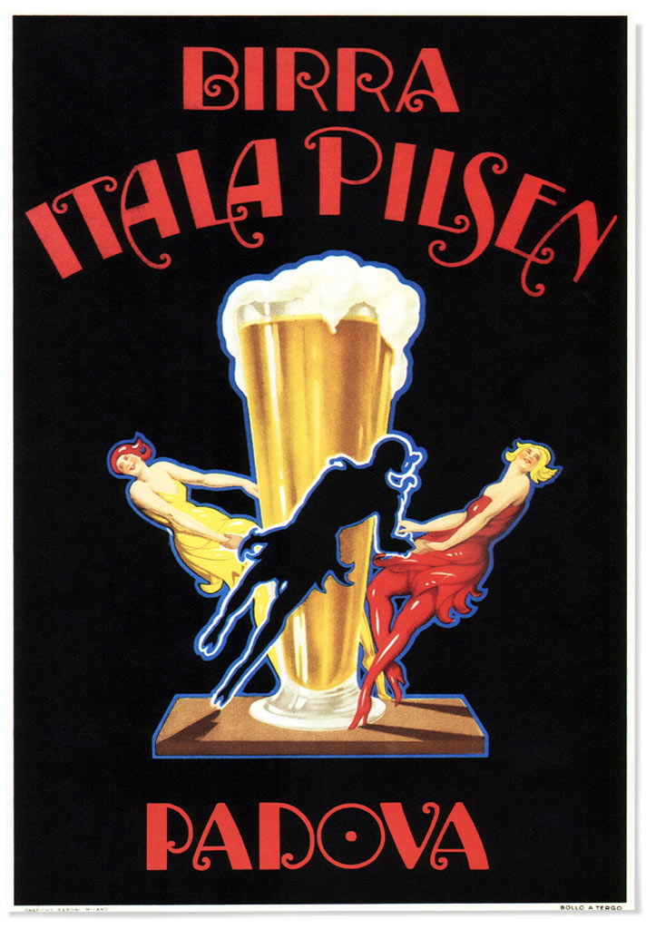 Vintage Italian Beer Advertisement Poster
