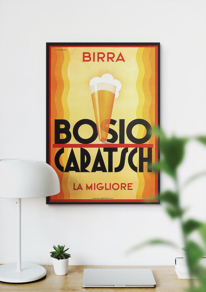 Italian Beer Poster - Birra Bosio & Caratsch