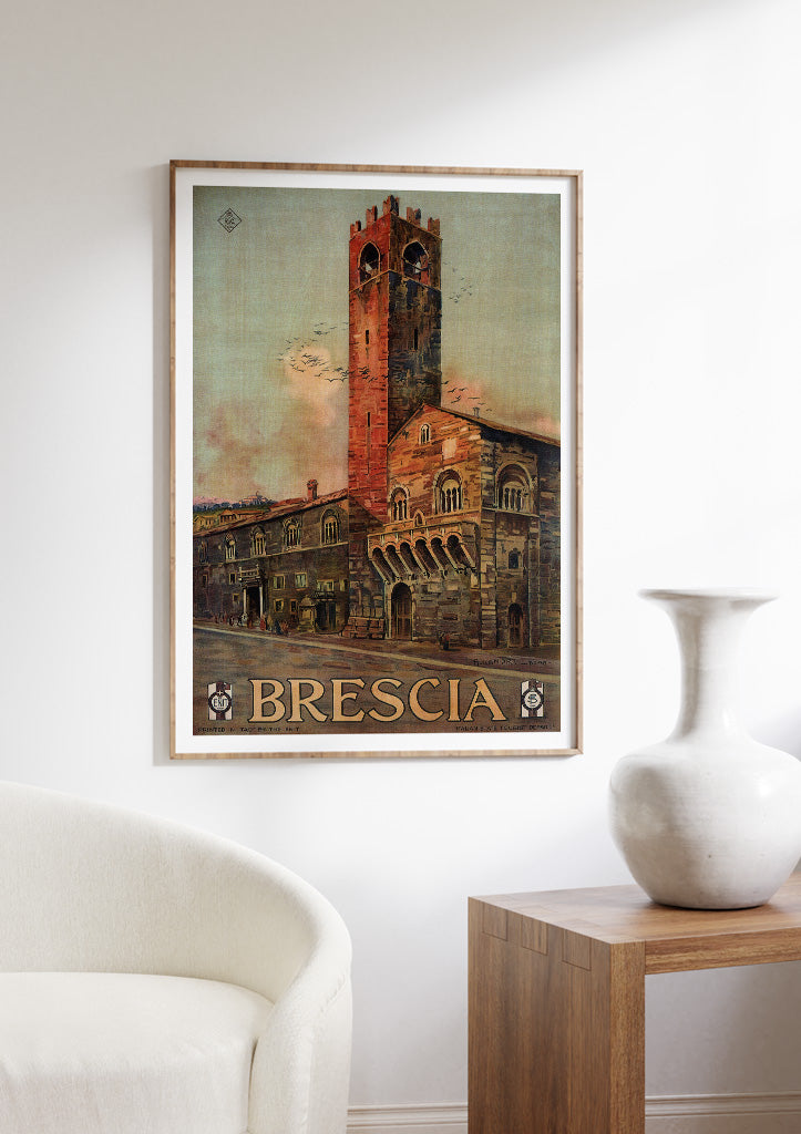 Brescia Italy Vintage Travel Poster