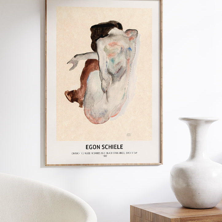 Egon Schiele Art Print - Crouching Nude