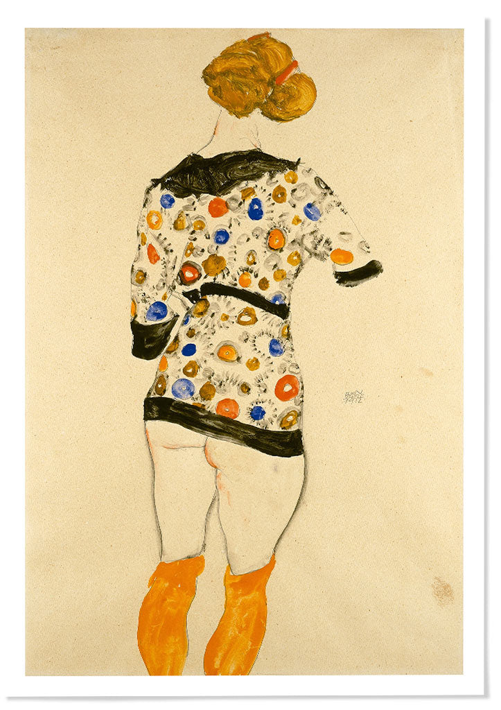 Egon Schiele - Standing Woman in a Patterned Blouse