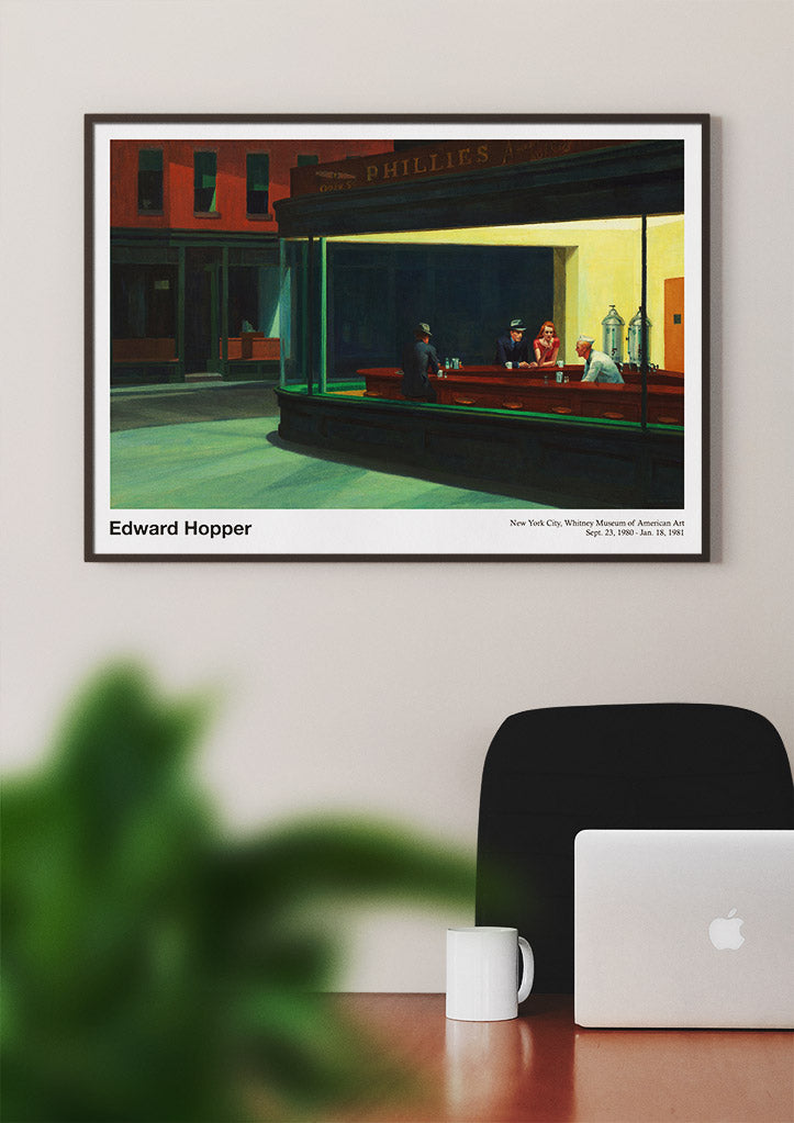 Edward Hopper - Nighthawks Exhibition Poster