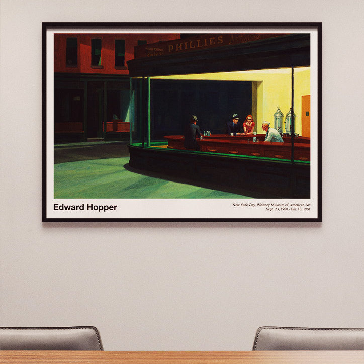 Edward Hopper - Nighthawks Exhibition Poster