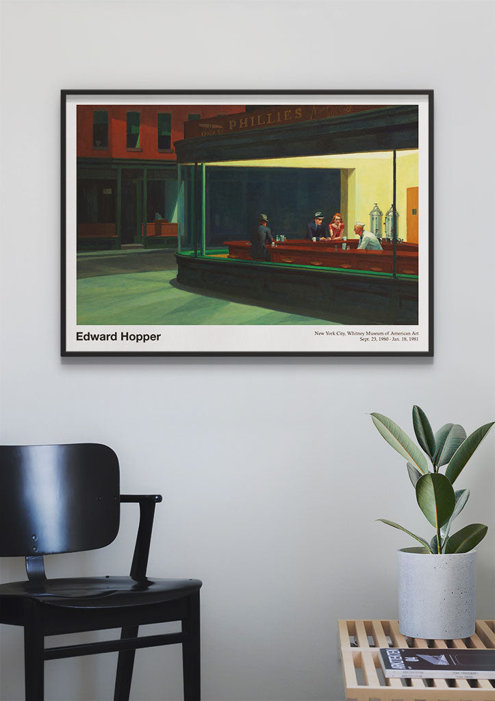 Edward Hopper - Nighthawks Exhibition Poster