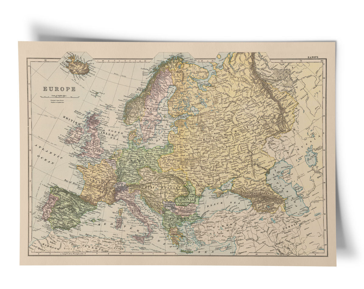 Political Map of Europe 1892