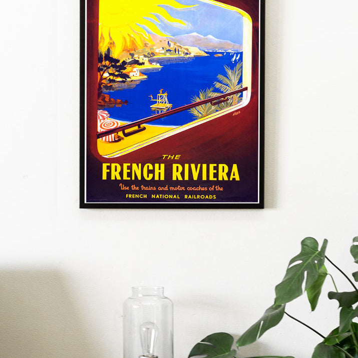 French Riviera Retro Travel Poster