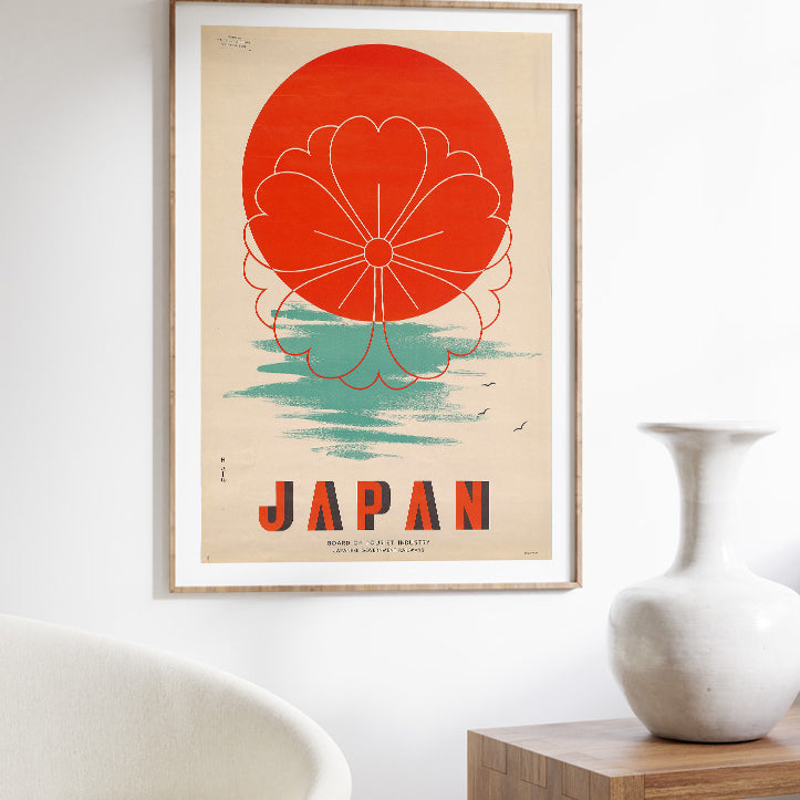 Japanese Travel Poster - Red Sun