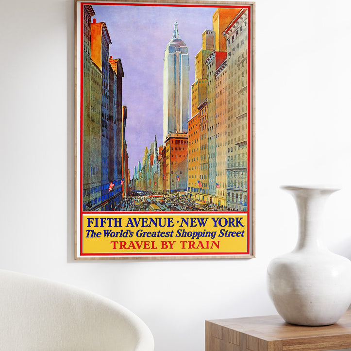 Vintage New York Travel Poster 5th Avenue