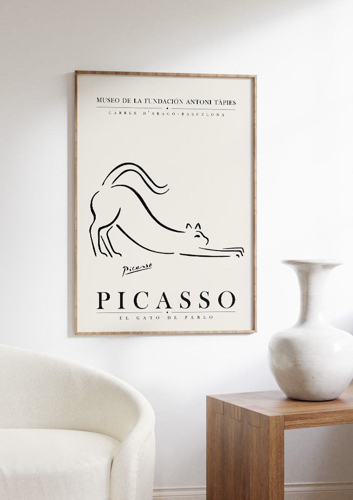 Picasso 'The Cat' Line Drawing Art Poster