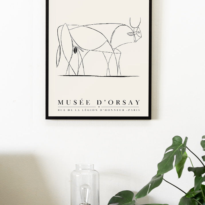 Picasso 'The Bull' Line Drawing Art Poster