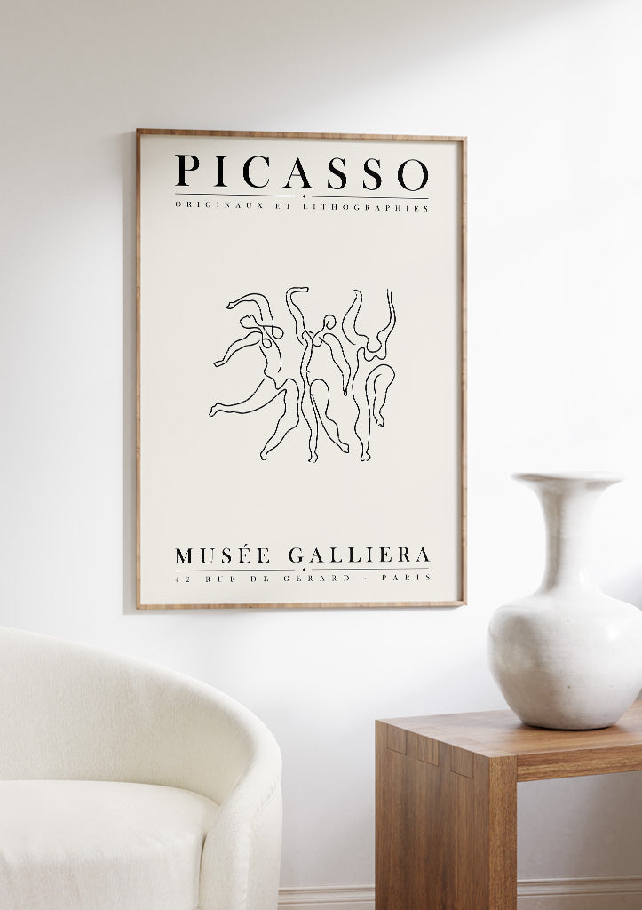 Picasso Line Art Poster - The Dance