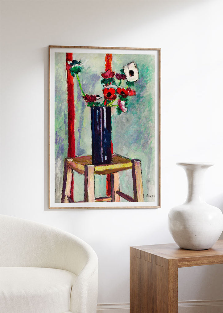 H. Lyman Saÿen art print showing his abstract still-life painting 'Anemones'.